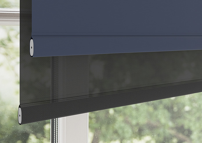 Rimini (Blackout), Navy & Optima Black - Double Roller Blind - Image 4